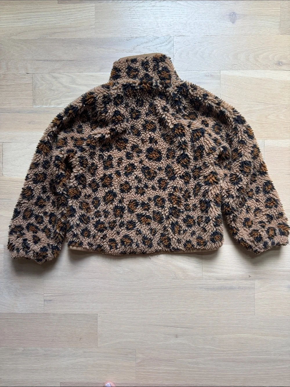 Girls’ Sherpa Jacket in Leopard Print - Size XS (4-5)